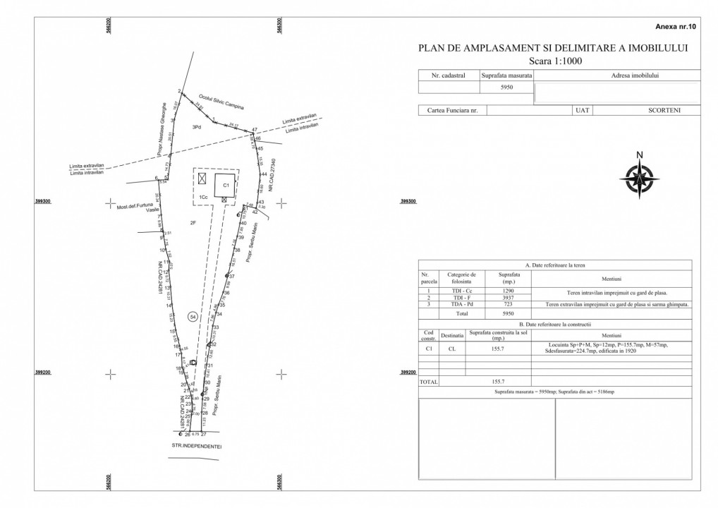 Moșia boierească din vârf de deal, Scorțeni - Prahova, comision 0%